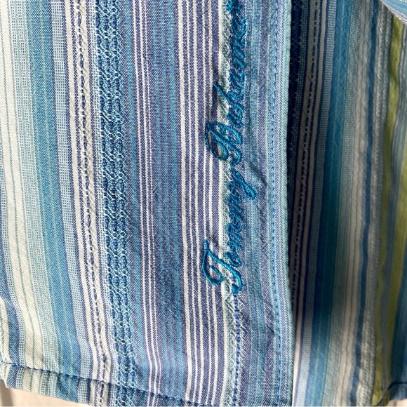 Vintage‎ Tommy Bahama Striped Long Sleeve Button Down Silk Shirt Men’s XL - Picture 4 of 13